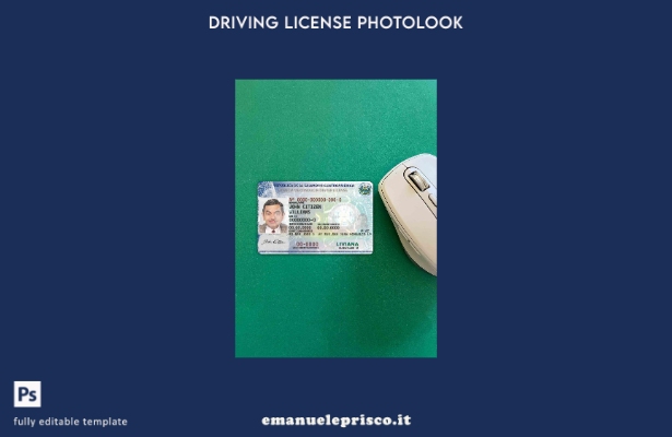 modello FRONTALE photolook della patente di guida El Salvador in stile verificat
